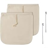 Cold Brew Kaffeebeutel, 2er-Pack mit Bio-Baumwollfilter und Kordelzug-Verschluss für auslaufsicheres Brauen