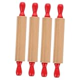 VALICLUD 4 Stück Teiliges Kleines Holz Nudelholz für Vielseitiger Teigroller zum Backen und Pizzateig Ausrollen Kindgerechtes Küchen zur Motorischer Fähigkeiten