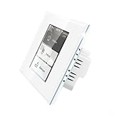 Full Screen LCD WiFi Smart Switch, Custom Display, 1/2/3 Gang und Vorhangsteuerung, Mesh-Netzwerk stabil, für Tuya Geräte (weiß)