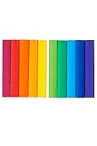Krepppapier 25x200 cm Crepepapier für Handwerke, Kräuselpapier zur Dekoration, Schulpapier, Rollenpapier Elastizität, nicht abfärbende Farben, Mix Regenbogenfarben 10er Pack
