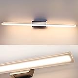 DILUMEN Spiegelleuchte bad 60cm 1600lm,Spiegellampe Badezimmer Wand, Edelstahl,15w Spiegel Lampe Bad, Badezimmer Lampe Wand, Mordene Badleuchte IP44 Wasserdicht (Warmweiß 3000k)