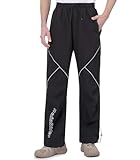 RainRider Wasserdichte Regenhose für Herren und Damen, winddicht, leichte Regenausrüstung für Golf, Outdoor, Angeln, Schwarz, Klein