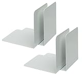 Alco-Albert 4302-10-4 - Buchstützen aus Metall, 4 Stück, weiß, 14 x 14 x 12,5 cm, für Schule, Büro und Zuhause