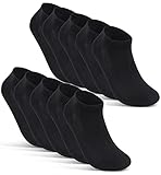 Sneaker Socken Herren 47-50 Schwarz Baumwolle 10 Paar Herren Sneaker Socken 47-49 Schwarz Sportsocken Herren 47-50 Kurze Socken Short Socks Men 16510 WP (Schwarz 47-50)