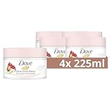 Dove Creme-Dusch-Peeling Granatapfel & Sheabutter Scrub Körper Peeling für geschmeidige Haut Hautpflege mit Jojobawachs-Perlen 4x 225 ml