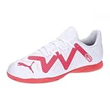 PUMA Future Play It Jr Fussballschuh, White Fire Orchid, 35.5 EU