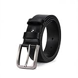Justay Comf Herren Ledergürtel mit Metall-Dornschließe (3.8cm) Verstellbar in 4 Längen (110-125cm) Inkl. Lochzange & Geschenkbox Klassisch Gürtel in Schwarz/Braun Herrengürtel für Business & Freizeit