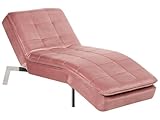 Moderne, verstellbare Chaiselongue in Rosa Bezug aus Samtstoff Récamiere Loiret