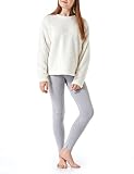 Schiesser Mädchen Schlafanzug Set Pyjama warme Qualitäten Frottee-Fleece-Sweat-Größe 140 bis 176 Pyjamaset, Off-White_179984, 164