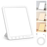 AOGOE Tageslichtlampe 15000 Lux, Simulation von Tageslicht, flimmer- und UV-freie LED-Technologie, Tageslichtleuchte mit verstellbarer Halterung und Dimmer für Zuhause/Büro