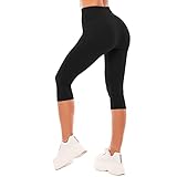 SINOPHANT Leggings Damen 3/4 High Waist Elastische Blickdicht Große Größen Leggins (#1er Pack Schwarz, L-XL)