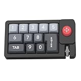 Pomurom Programmierbare - RGB-Beleuchtete Mechanische - Hot-Swappable Einhand-Keypad mit Joystick kabelgebundenes Nummernpad für Videobearbeitung