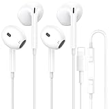 2Pack In-Ear Kopfhörer für iPhone [MFi-zertifiziert] Kabelgebundene Kopfhörer HiFi Audio Geräuschunterdrückung Stereo mit Lautstärkeregler+Mikrofon Kompatibel mit iPhone 14/Plus/Pro Max/13/12/11/X/8/7