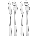 GRÄWE Fischbesteck 4-teilig, Fischset für 2 Personen, Fischgabeln, Fischmessser, Besteck-Set Edelstahl 18/10, poliert, spülmaschinengeeignet, Serie Spaten