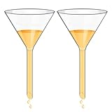 ULAB Scientific 100mm Glastrichter, kurzer Stieldurchmesser 13mm, 3.3 Borosilikatglas, dickwandig, 2er-Pack, UGF1010