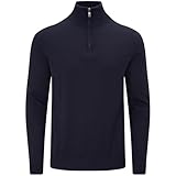 Charles Wilson Baumwollpullover mit Reißverschluss für Herren (XL, Dark Navy (0524))