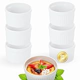 getgastro 6-er Set Souffle Förmchen Porzellan backofenfest 9 cm Ø - kleine Schälchen für Creme Brulee, Dessert, Muffin, Quiche, Ragout Fin – Ofenfestes Geschirr