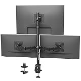 Bontec Monitor Halterung 3 Monitore, Höhenverstellbar, 360° Drehbar, Für 27-32 Zoll Monitore, Max. 30kg Pro Arm, Zwei Installationsoptionen, Für Büro und Gaming, VESA 75x75mm/100x100mm