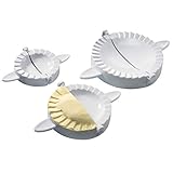 Westmark Ravioli Former -3-teiliges Set inkl. Rezeptheft - idealer Maultaschen Former - spülmaschinenfest - Ø 9,5/12/15,5 cm (weiß)