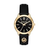 Michael Kors Damen Analog Quarz Uhr mit Leder Armband MK7482