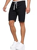 Indicode Herren Aldrich Sweatshorts mit Kordelzug | Herrenshorts Sportshorts für Männer Black L