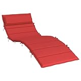 vidaXL Sonnenliegen Auflage, Liegenauflage Outdoor, Polster Auflage für Gartenliege Liegestuhl, Polsterauflage, Rot 180x60x3cm Oxford-Gewebe