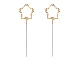 Wunderkerzen Hochzeit Stern 16x5cm 2er Set - Sternspritzer in Sternform für Vintage Hochzeitsdeko Feuerwerk Gold