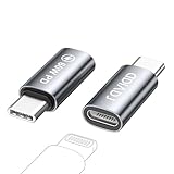 RAVIAD Lightning auf USB C Adapter 2Stück, USB C Lightning Adapter für PD 60W Schnellladung für iPhone 15 Pro Max/15 Plus, Galaxy S24/S23, MacBook Pro/Air, Pad, Pixel und andere Typ C Geräte - Grau