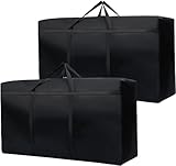 Mesiria Extra große Aufbewahrungstasche, 600D Oxford Starke Aufbewahrungstaschen, Heavy Duty Umzugstasche Tragetasche mit Verstärkten Griffen für Bettzeug Decken Kleidung (2 Stück,100*55*33CM,180L)