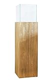 VIVANNO Windlicht-Säule Kerzenständer Akazien Holz Candela Braun - 100x27x27