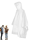 DNCG Einweg-Regenmantel, 112,8 cm, Regenponchos für Familie, tragbar, Reisen, für Männer, Frauen, Erwachsene, mit Kapuze, Zufällige Farbauswahl, 1