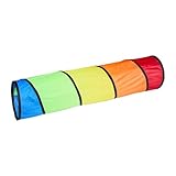 Relaxdays Spieltunnel, farbenfroher Krabbeltunnel, Kinder, B x D: 180 x 46 cm, robuster Pop-up Tunnel, Polyester, bunt