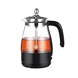 Wasserkocher, 1 l, Teezubereiter, Glaskessel, Teekannen aus Borosilikatglas mit Teesieb für losen Tee, Teekanne aus Glas und Stövchen-Set