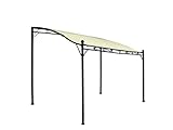 DEGAMO Anbaupavillon Mantova 300x250cm, Stahlgestell schwarz + Dach wasserdicht Ecru