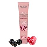 Jean & Len Handcreme I Love You Berry Much, für normale bis trockene Hände, versorgt die Hände mit Feuchtigkeit, zieht schnell ein, vegane Handpflege, ohne Parabene und Silikone, 75 ml