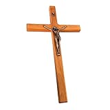 XINgjyxzk Kruzifix Wandkreuz Massives Holz Katholisches Kreuz Dekoration Für Die Wand Christliches Gebet Kreuz Heimbüro Ornamente