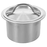 Ciieeo Edelstahl Küchen Abfall Einwurflasche Eingelassener Deckel mit Griff Rund Einbau Müllschacht Abdeckung Spülbecken Arbeitsplatte Recessed Trash Lid für Einfache Müllentsorgung