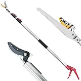 FLORA GUARD 1,4–3,05m Teleskop-Astschere für frische Äste und Zweige, Teleskop Astsäge,Baumsäge mit SK5 3D Zahnung,Arbeiten an weit entfernten Stellen,Obstpflückschere zum Garten und Freien