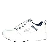 Skechers Oak Canyon Redwick Herren Trainer, White Leather Synthetic Textile Navy Trim, 41 EU