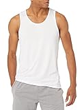 Amazon Essentials Herren Leichtes, Schnelltrocknendes Gym-Tanktop Aus Funktionsstretch, Grellweiß, M