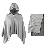 Badeponcho Damen mit Kapuze Strandponcho Schnelltrocknend Handtuchkleid Mikrofaser Leicht Strandkleid Saunabademantel Weich Kurz Saunamantel Knopf Design Bademantel für Strand Schwimmen Wassersport