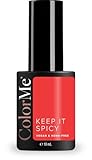 ColorMe Keep It Spicy Red Gel-Nagellack, semi-permanent, 10 ml, UV/LED, ohne HEMA und 100% vegan, langanhaltend, intensiver Glanz und professionelles Finish