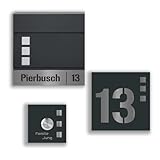 Jung Edelstahl Design Briefkasten Set Köln anthrazit RAL 7016 incl. Türklingel und Hausnummer. Individuell personalisierbar