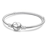 Purhole Charm Armband 925 Sterling Silber charms armband,Moments Armband Bracelet Charms-Armband Herzverschluss -19cm