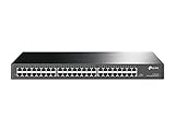 TP-Link TL-SG1048 48 Port Gigabit Netzwerk Switch (19 Zoll Rack-Montage, 48*RJ-45 LAN Ports, Metallgehäuse, unmanaged, Plug-und-Play) schwarz