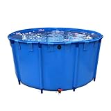 Rahmen-Schwimmbad, runder Segeltuch-Fischteichpool mit Metallhalterung, großes faltbares Aquarium, Kinderbecken, Fischbecken für die Wasserbewässerung, einfach zu installieren (Farbe: Blau, Größe: 1,8