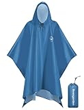 Beesgarden Leichter Wasserdichter Regenponcho mit TPU-Beschichtung, 8000mm Wasserdichte Bewertung, Damen Herren Tragbares Atmungsaktiver Wiederverwendbar Regenjacken für Wandern Angeln Fahrrad Camping