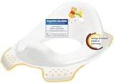 KiNDERWELT Premium Toilettensitz für Kinder und Babys, Winnie Design in Weiß, Töpfchen für Kleinkinder ab 18 Monaten, abwischbar, rutschfest und BPA-frei