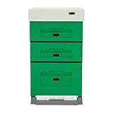 LYSON Bienenstock Styropor Dadantbeute Dadant Blatt Beute OPTIMA Bienenstock-Set mit niedrigem Varroa-Kunststoffboden (DUNKEL-GRÜN) für die Selbstmontage (Passende Rahmen:47×43,5x30cm; 47×43,5x15,9cm)