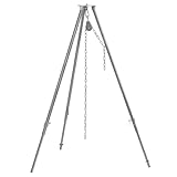 BBQ-Toro Dreibein Grill | 110-175 cm | Dreibein für Feuerschale, Dreibein für Schwenkgrill | Eisen Dreibein Gestell, Grillständer | Hängegrill, Grillgestell, Dreibeingrill mit Kette